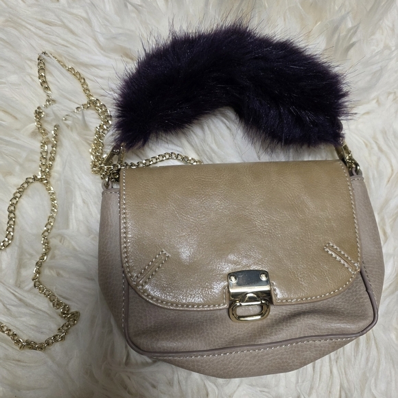 Danielle Nicole Tan Crossbody Bag with Purple Accent - Picture 4 of 4